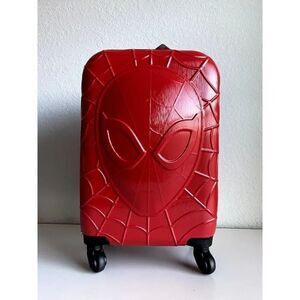 Marvel Spider-Man FUL 21" Rolling Luggage Mask Design Hardshell Red Suitcase NEW
